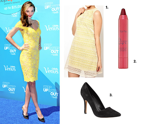 Miranda Kerr Yellow Lace Dress